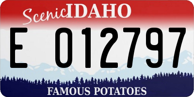 ID license plate E012797