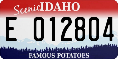 ID license plate E012804