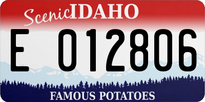 ID license plate E012806