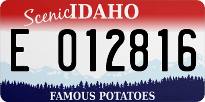 ID license plate E012816