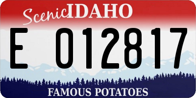 ID license plate E012817