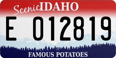 ID license plate E012819