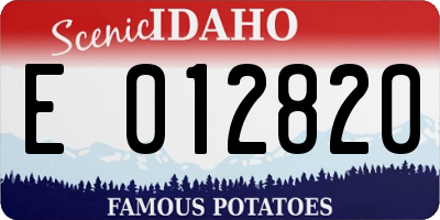 ID license plate E012820