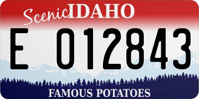 ID license plate E012843