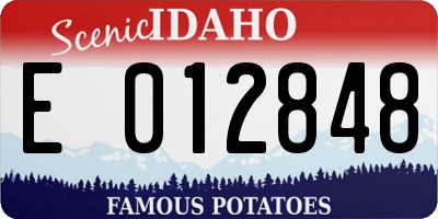ID license plate E012848