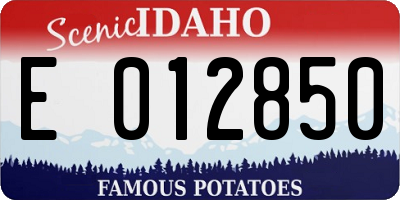 ID license plate E012850