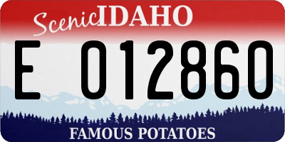 ID license plate E012860