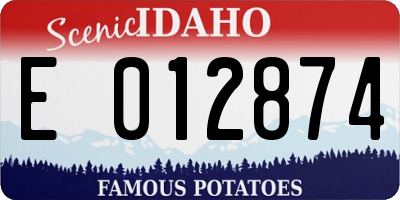 ID license plate E012874