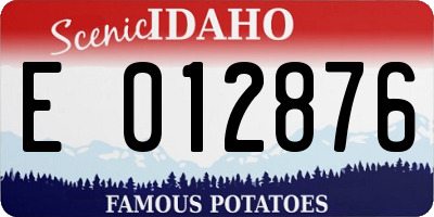 ID license plate E012876