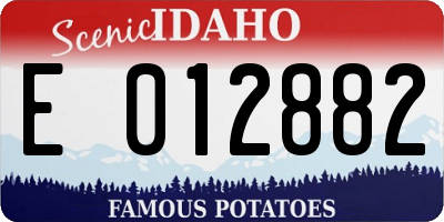 ID license plate E012882