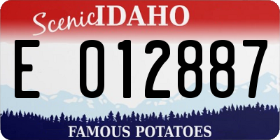 ID license plate E012887