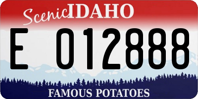 ID license plate E012888