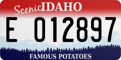 ID license plate E012897