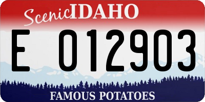 ID license plate E012903