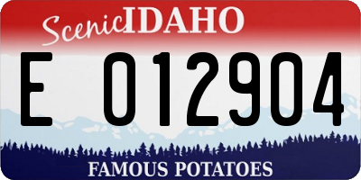 ID license plate E012904