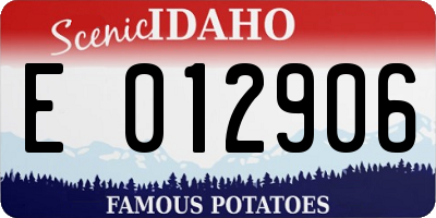 ID license plate E012906