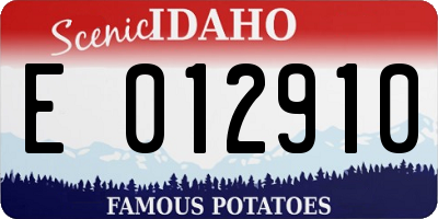 ID license plate E012910