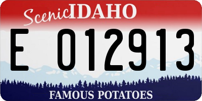 ID license plate E012913