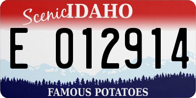 ID license plate E012914