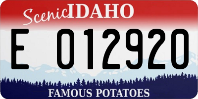 ID license plate E012920