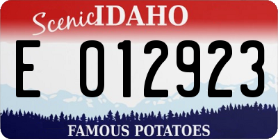 ID license plate E012923
