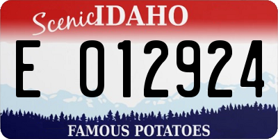 ID license plate E012924