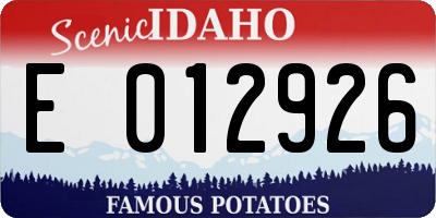 ID license plate E012926