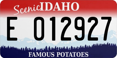 ID license plate E012927