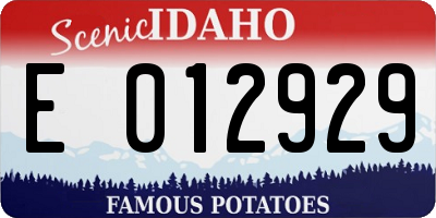 ID license plate E012929
