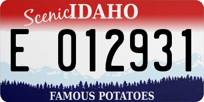 ID license plate E012931