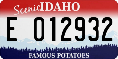 ID license plate E012932