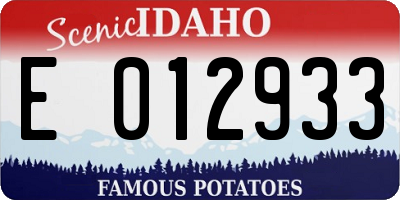 ID license plate E012933