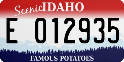 ID license plate E012935