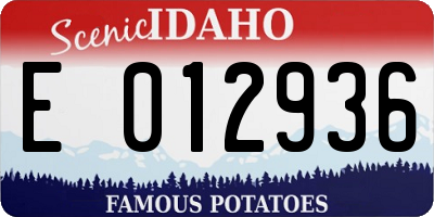 ID license plate E012936