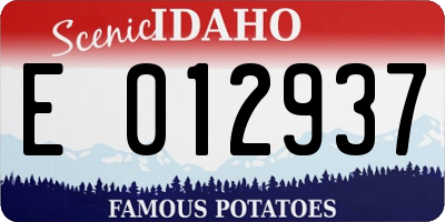 ID license plate E012937