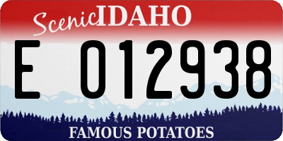 ID license plate E012938