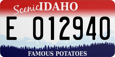 ID license plate E012940
