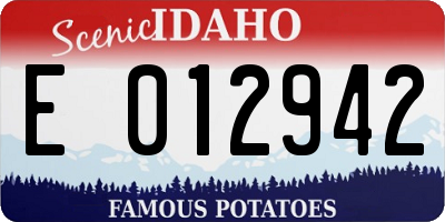 ID license plate E012942