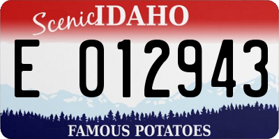 ID license plate E012943