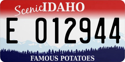 ID license plate E012944