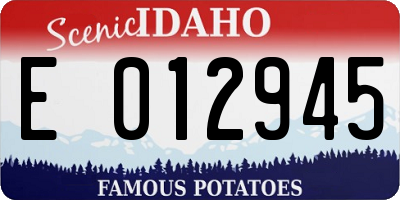 ID license plate E012945