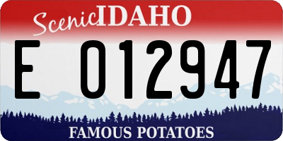 ID license plate E012947