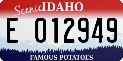 ID license plate E012949
