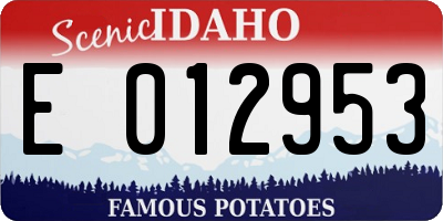 ID license plate E012953