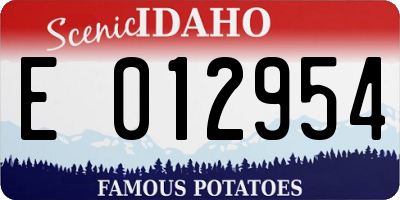 ID license plate E012954