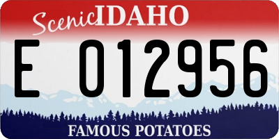 ID license plate E012956