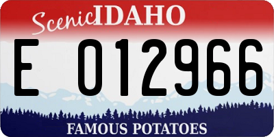 ID license plate E012966