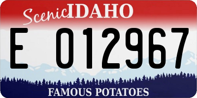 ID license plate E012967