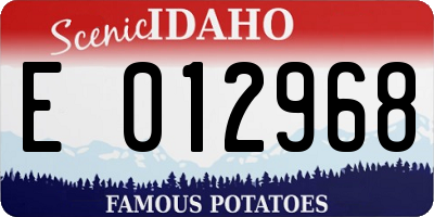 ID license plate E012968