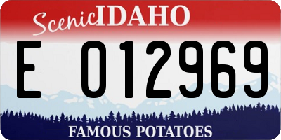 ID license plate E012969